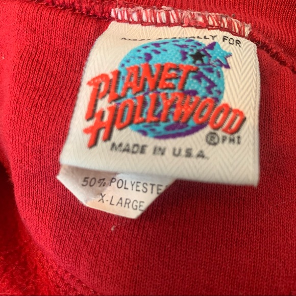 Vintage 90s Planet Hollywood embroidered crewneck sweater. Xl - Picture 3 of 5